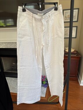 White Relaxed Linen Pants